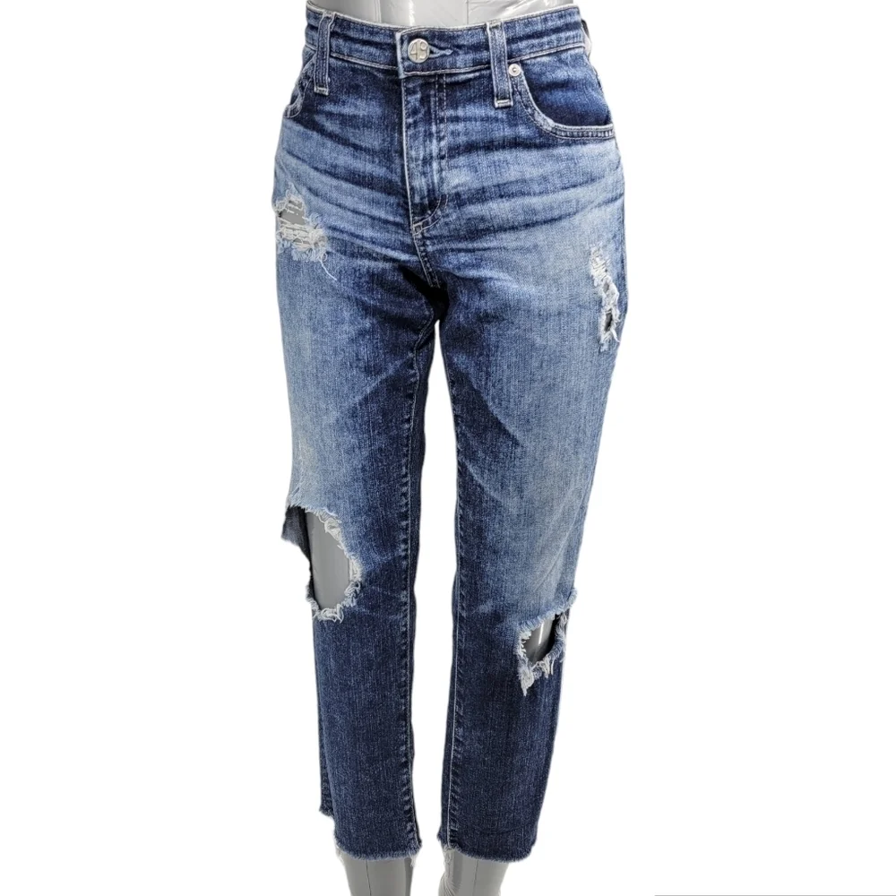 AG Adriano Goldschmeid The‎ Stilt Crop Jeans Distressed Look Size 29